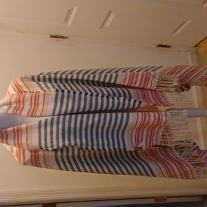 J. Jill striped wrap scarf cotton nwt